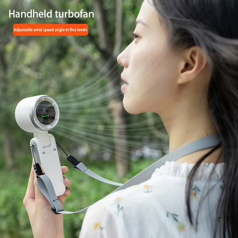 Xiaomi-Mini Ventilador Turbo De Mano, Ventilador De Escritorio Usb, Motor Sin Escobillas, Portátil, Colgante En El Cuello, Pequeño Ventilador Para Acampar Y Montañismo