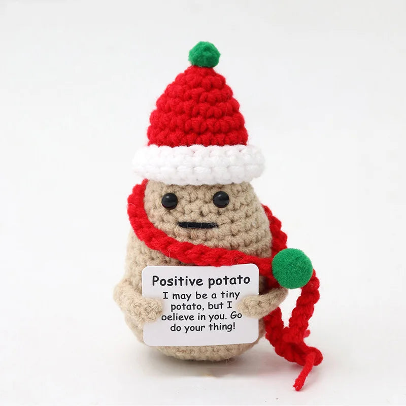 Muñeco De Patatas De Ganchillo De Energía Positiva, Picles De Frutas Y Verduras De Ganchillo, Mini Regalo Hecho a Mano, Adorno De Pato Tejido, Decoración Para La Habitación Del Hogar