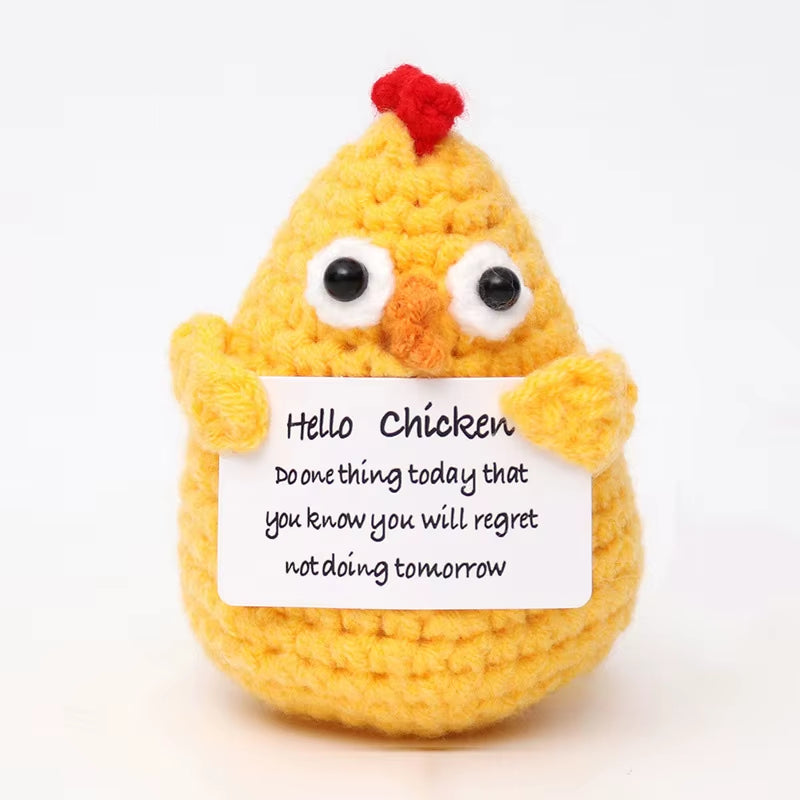 Muñeco De Patatas De Ganchillo De Energía Positiva, Picles De Frutas Y Verduras De Ganchillo, Mini Regalo Hecho a Mano, Adorno De Pato Tejido, Decoración Para La Habitación Del Hogar