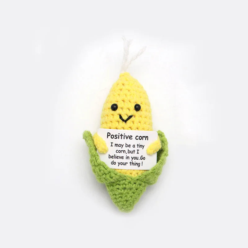 Muñeco De Patatas De Ganchillo De Energía Positiva, Picles De Frutas Y Verduras De Ganchillo, Mini Regalo Hecho a Mano, Adorno De Pato Tejido, Decoración Para La Habitación Del Hogar