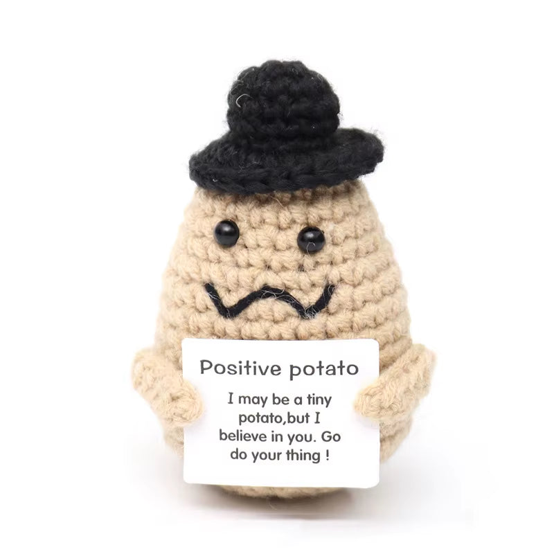 Muñeco De Patatas De Ganchillo De Energía Positiva, Picles De Frutas Y Verduras De Ganchillo, Mini Regalo Hecho a Mano, Adorno De Pato Tejido, Decoración Para La Habitación Del Hogar