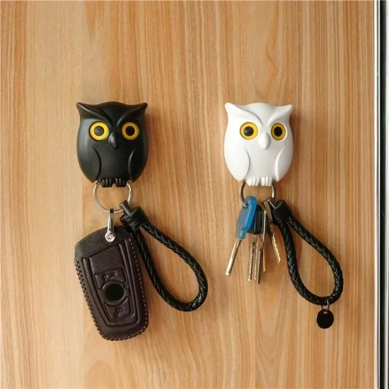 1/3 Uds. Llaveros Magnéticos De Búho Imanes Autoadhesivos Sujetar Llavero Ganchos Para Colgar Llaves Abrirá Los Ojos Ganchos Decorativos De Pared Del Hogar