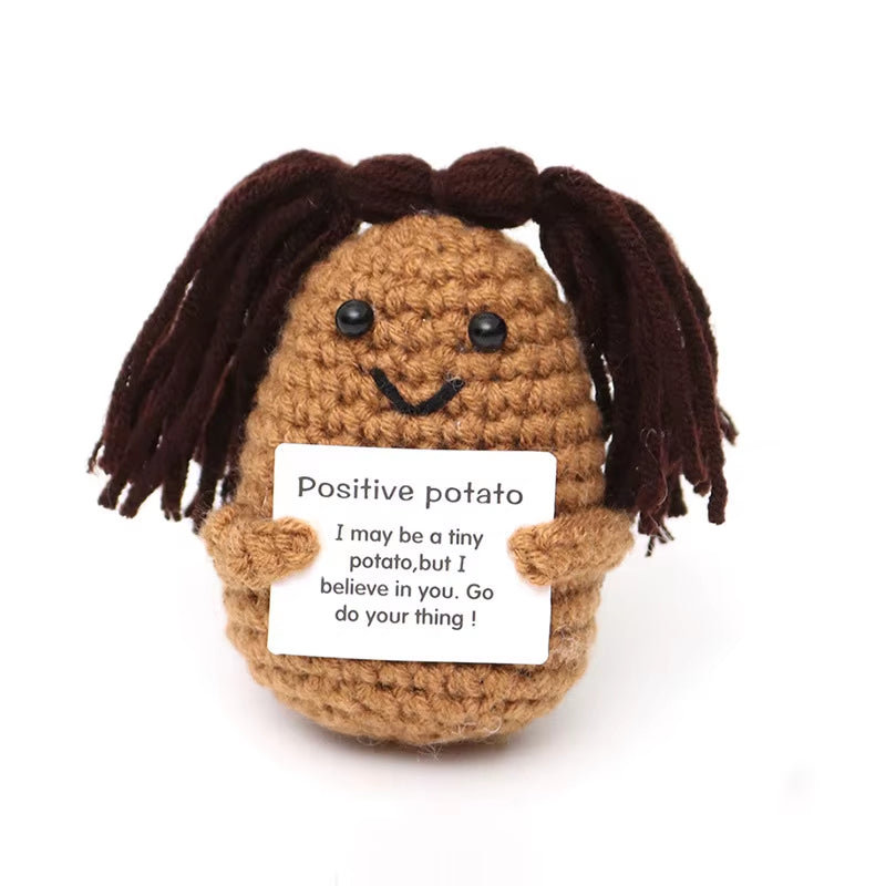 Muñeco De Patatas De Ganchillo De Energía Positiva, Picles De Frutas Y Verduras De Ganchillo, Mini Regalo Hecho a Mano, Adorno De Pato Tejido, Decoración Para La Habitación Del Hogar
