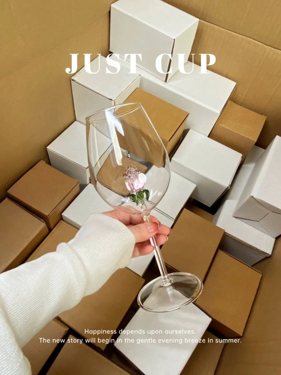 Copa De Vino Tinto Rosa Tridimensional, Copa De Vino Artística, Copa De Licor, Copa De Boda Para Pareja, Copa Para El Hogar
