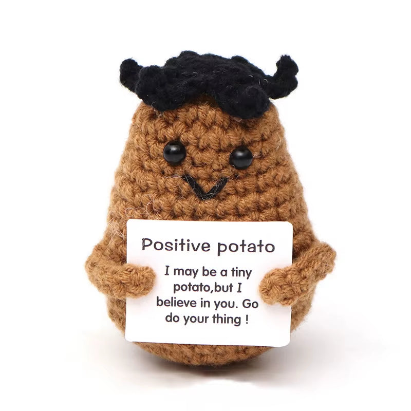 Muñeco De Patatas De Ganchillo De Energía Positiva, Picles De Frutas Y Verduras De Ganchillo, Mini Regalo Hecho a Mano, Adorno De Pato Tejido, Decoración Para La Habitación Del Hogar