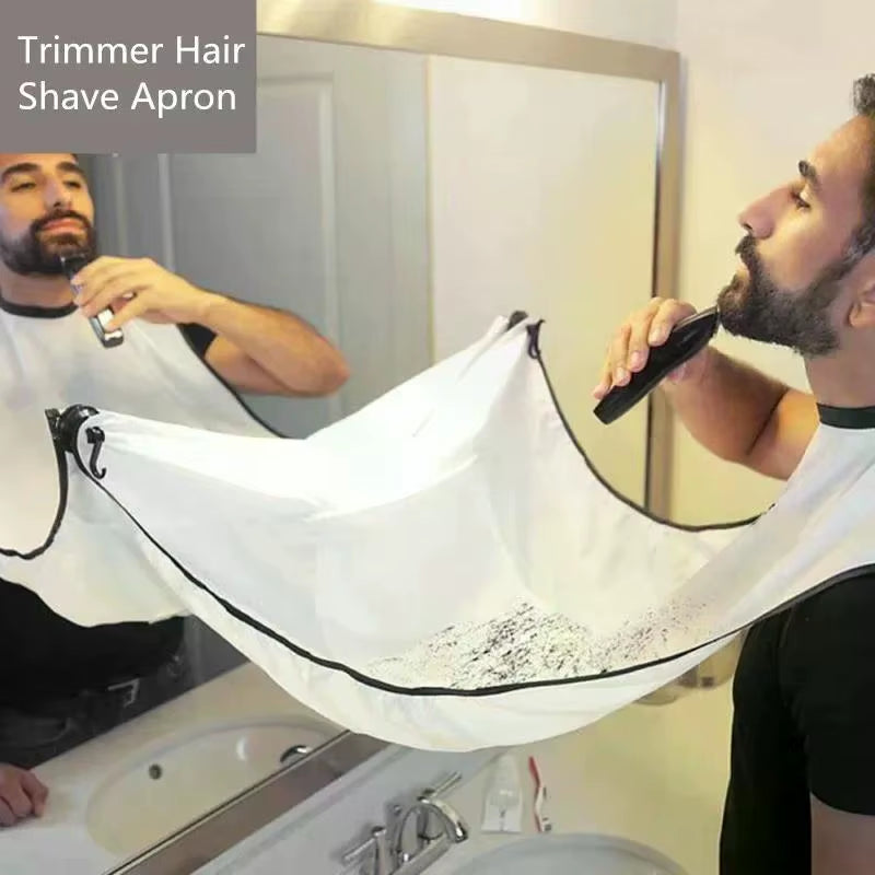 Delantal De Afeitar Para Barba Y Bigote, Capa, Babero Para Afeitar Con Ventosas, Herramientas De Extracción De Peluquería Con Espejo, 120X78 CM