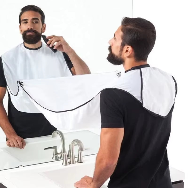 Delantal De Afeitar Para Barba Y Bigote, Capa, Babero Para Afeitar Con Ventosas, Herramientas De Extracción De Peluquería Con Espejo, 120X78 CM