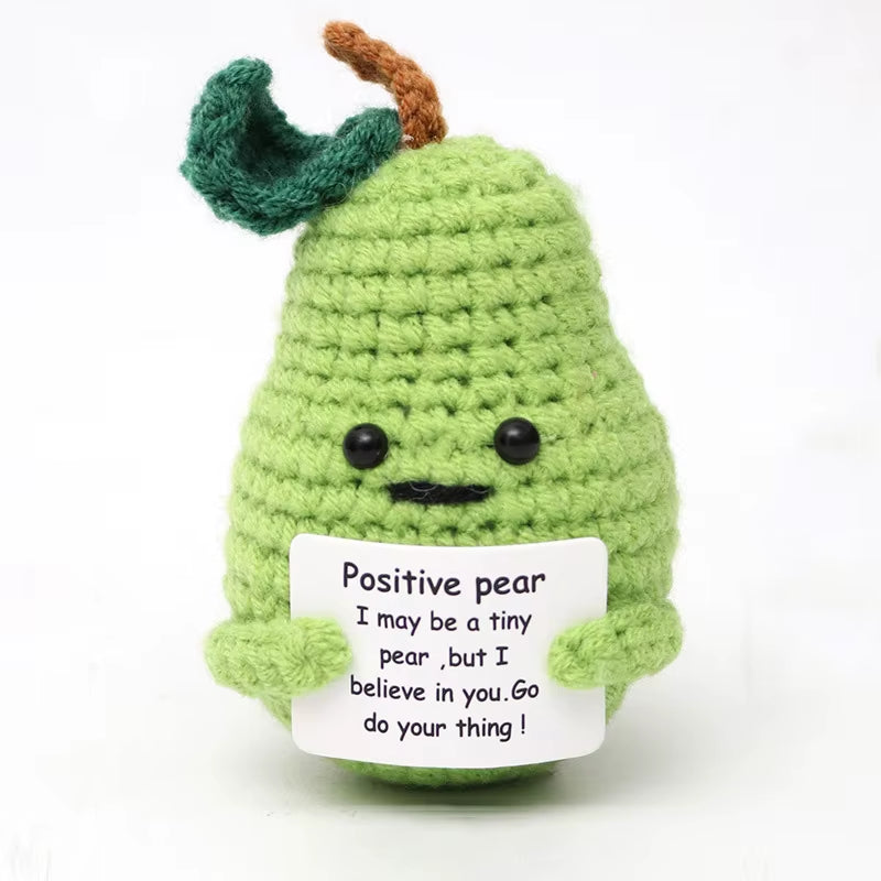 Muñeco De Patatas De Ganchillo De Energía Positiva, Picles De Frutas Y Verduras De Ganchillo, Mini Regalo Hecho a Mano, Adorno De Pato Tejido, Decoración Para La Habitación Del Hogar