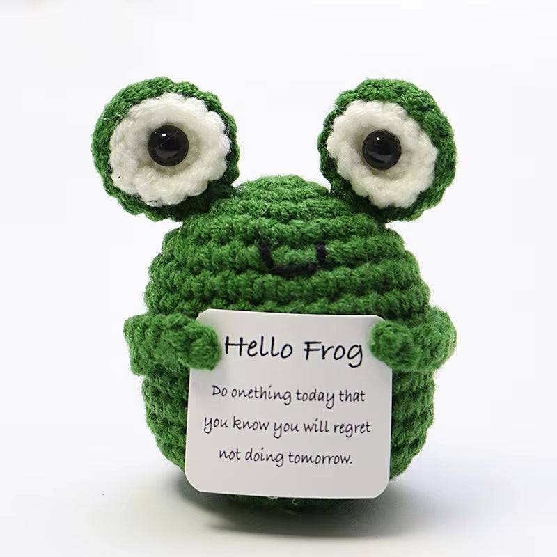 Muñeco De Patatas De Ganchillo De Energía Positiva, Picles De Frutas Y Verduras De Ganchillo, Mini Regalo Hecho a Mano, Adorno De Pato Tejido, Decoración Para La Habitación Del Hogar