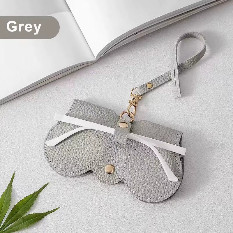 Funda Para Gafas Con Relieve De Litchi, Bonitas Gafas De Sol Colgantes De Cuero PU, Bolsa De Almacenamiento Para Gafas De Lectura, Soporte Portátil Para Gafas De Viaje, 1 Ud.