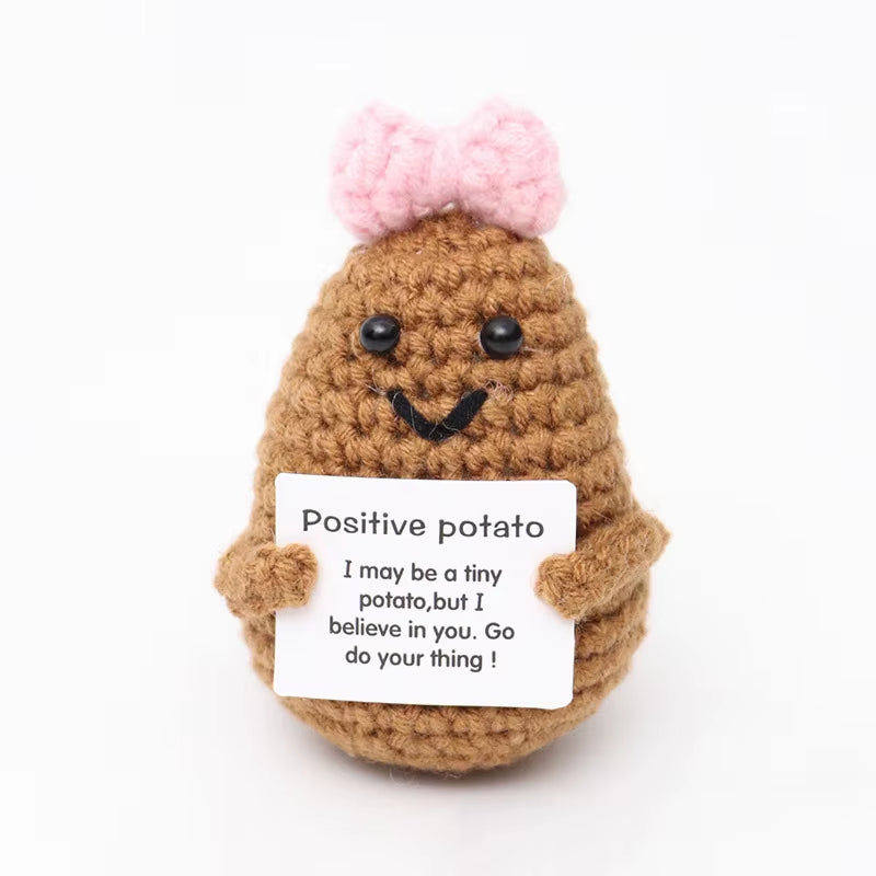 Muñeco De Patatas De Ganchillo De Energía Positiva, Picles De Frutas Y Verduras De Ganchillo, Mini Regalo Hecho a Mano, Adorno De Pato Tejido, Decoración Para La Habitación Del Hogar