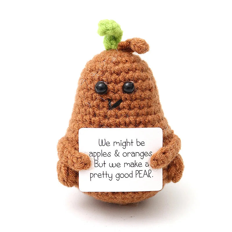 Muñeco De Patatas De Ganchillo De Energía Positiva, Picles De Frutas Y Verduras De Ganchillo, Mini Regalo Hecho a Mano, Adorno De Pato Tejido, Decoración Para La Habitación Del Hogar