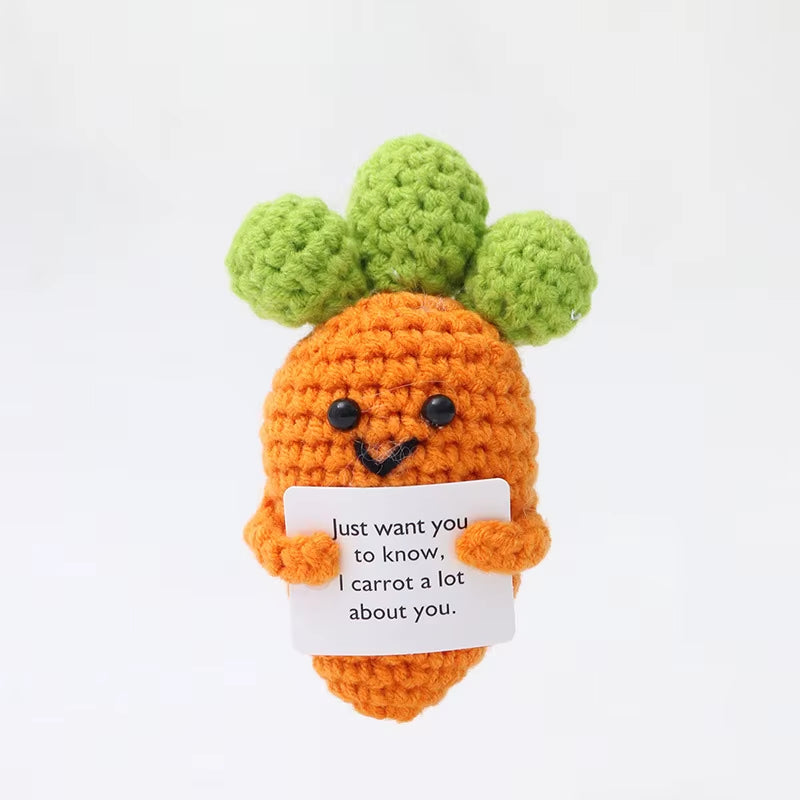 Muñeco De Patatas De Ganchillo De Energía Positiva, Picles De Frutas Y Verduras De Ganchillo, Mini Regalo Hecho a Mano, Adorno De Pato Tejido, Decoración Para La Habitación Del Hogar