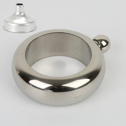 Jarra De Brazalete De Color De Acero Inoxidable, Petaca De Whisky De 3,5Oz Con Pulsera De Embudo, Brazalete Elegante Para Botella De Vino, Frasco De Cadera
