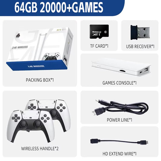 Consola De Juegos Retro M15, 64GB, 20000 + Juego, 4K, Salida De Alta Definición, Palo De Videojuego Portátil, 20 + Emulador, Juego Arcade GBA PS1
