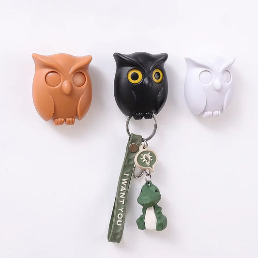 1/3 Uds. Llaveros Magnéticos De Búho Imanes Autoadhesivos Sujetar Llavero Ganchos Para Colgar Llaves Abrirá Los Ojos Ganchos Decorativos De Pared Del Hogar